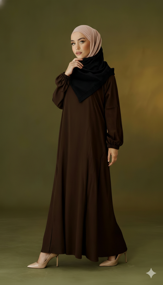 Elegant Earth-Tone Abaya by Mysteraa